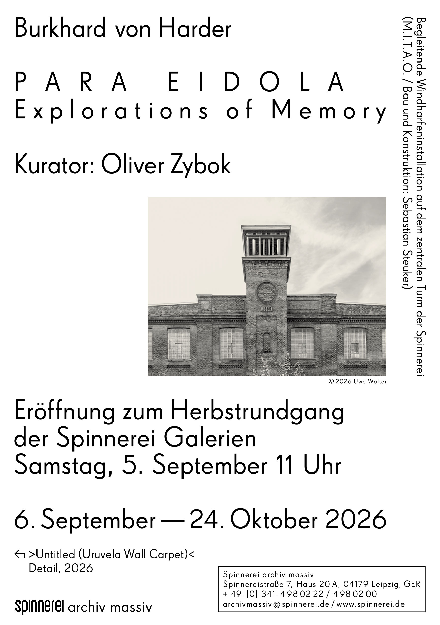 PARA EIDOLA – Burkhard Philipp von Harder | Spinnerei Leipzig 2026